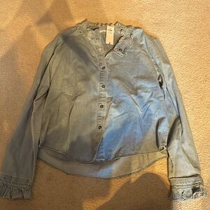 Mi Ami ruffled denim shirt